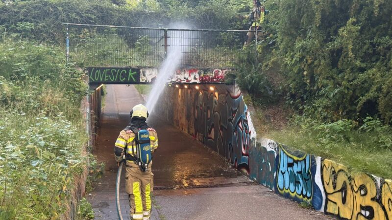 Buitenbrand boven tunnel Dalweg