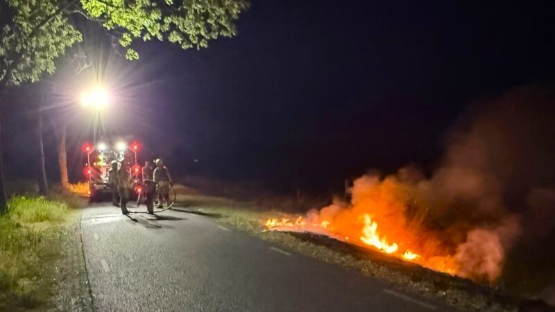 Nachtelijke bermbranden langs A.P. Hilhorstweg