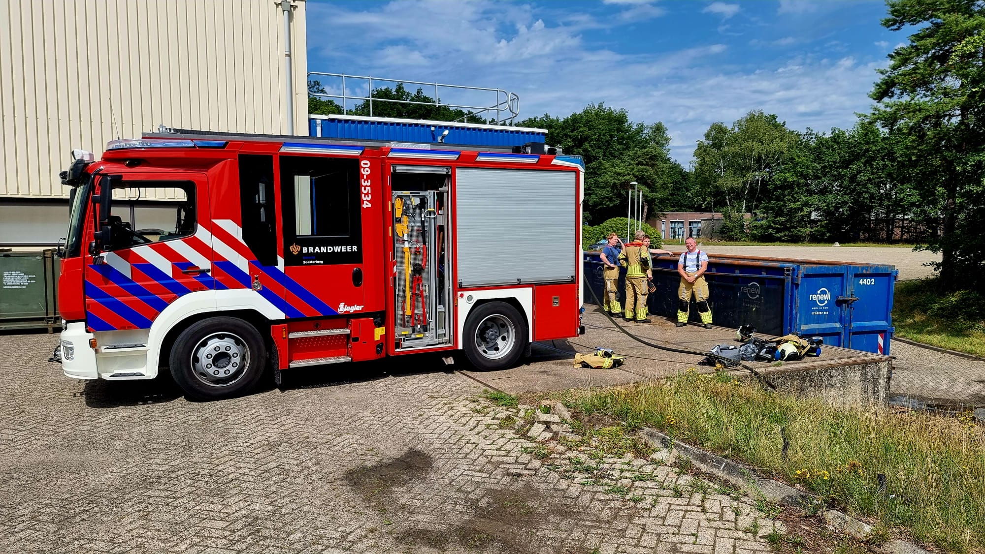 Brandje in container moeilijk te vinden