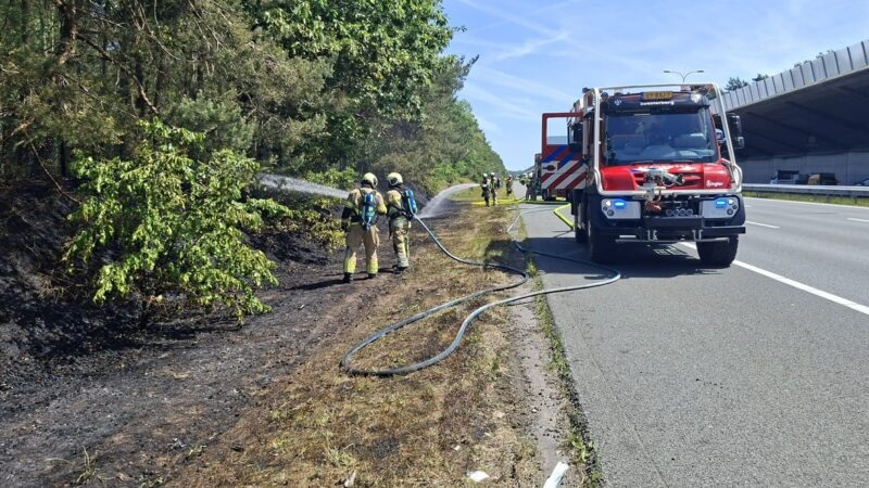Bermbrand door vastgelopen vrachtwagenwiel